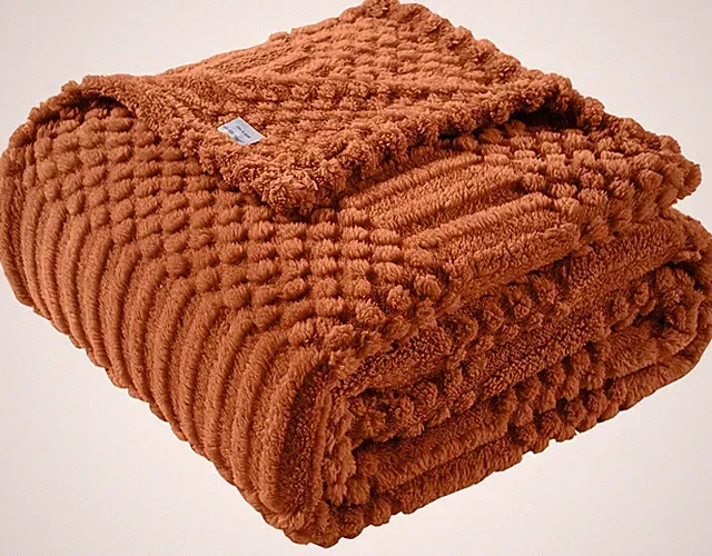 50x70 Inch Rust Throw Blanket - Soft & Fluffy Fleece, XL Throw(50x70)