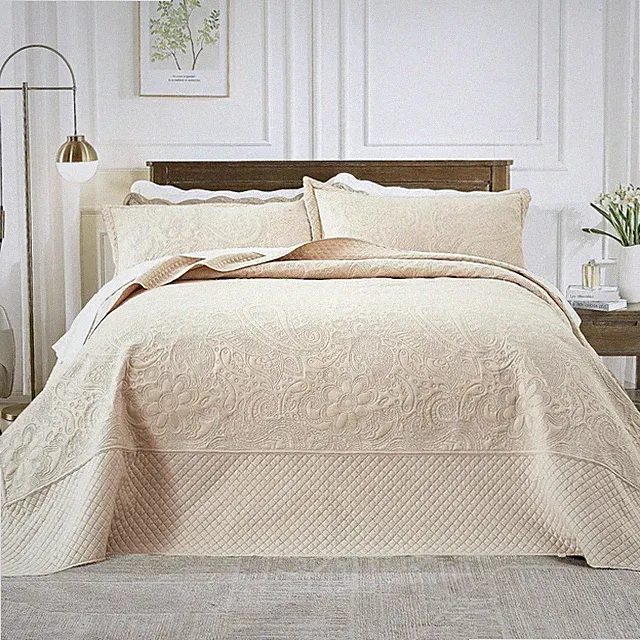 Alaskan King Bedspread Set Oversized King Bedspreads 132X120 Inches Floor Length