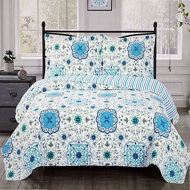 Arielle Oversized Reversible Print Wrinkle Free Microfiber Coverlet