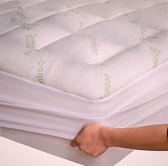 Bamboo Mattress Topper Cooling Pillow Top Matress Pad Pain Relief Deep Pocket