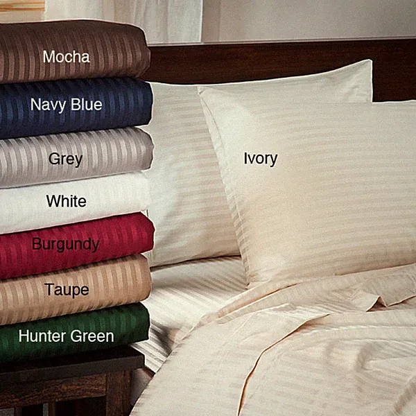 Bedding Set 800 TC 100% Cotton Stripes Colors Full XL Size Choose Item