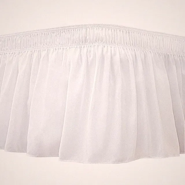 Biscaynebay Wrap Around Bed Skirts for Full Full XL Beds 14 Drop, White Adju...