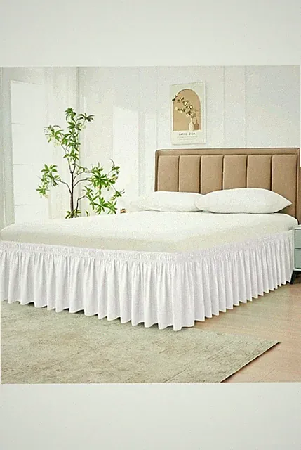 Biscaynebay Wrap Around Bed Skirts for Full & Full XL Beds 15" Drop, Box H