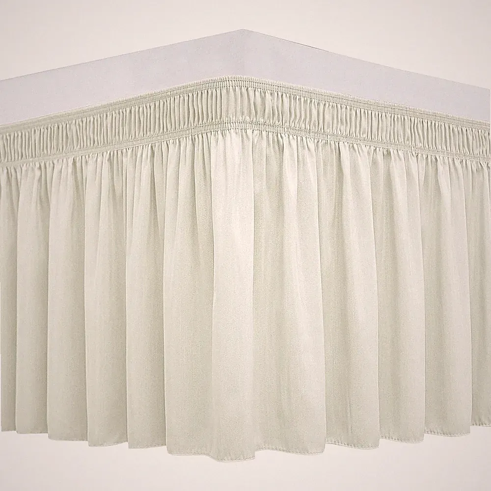 Biscaynebay Wrap Around Bed Skirts for Full Full XL Beds 18 Long Drop, Ivory...