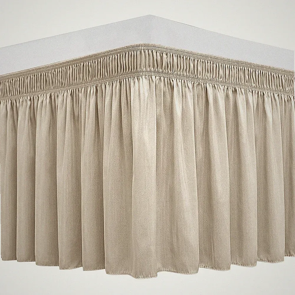 Biscaynebay Wrap Around Bed Skirts for Full Full XL Beds 22 Long Drop, Light...