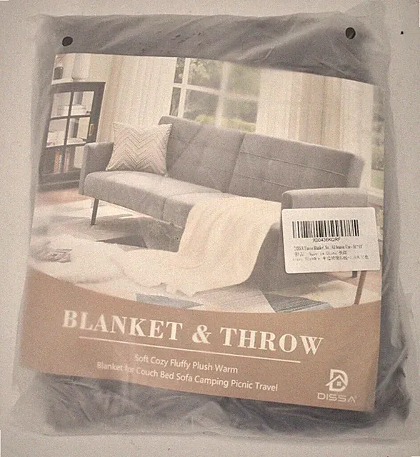 Dissa Throw Blanket Lightweight 51" x 63" Knitted Black All Season Use Fuzzy