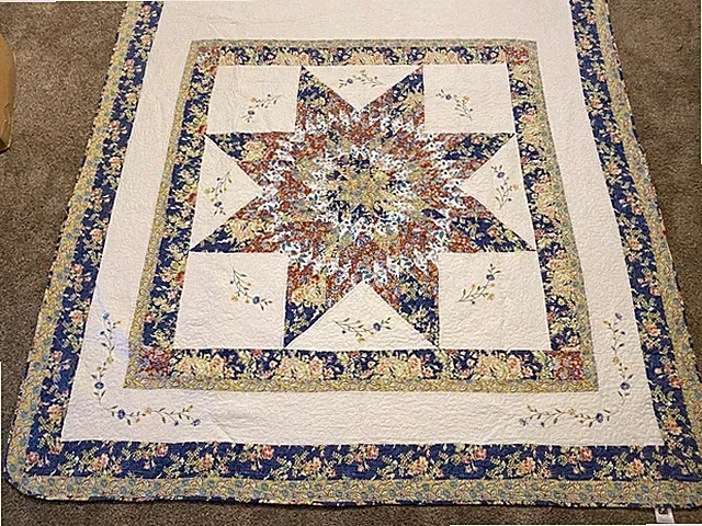 Oversized Full Star Quilt Living Quarters Cotton Country Farmhouse 78"X108"