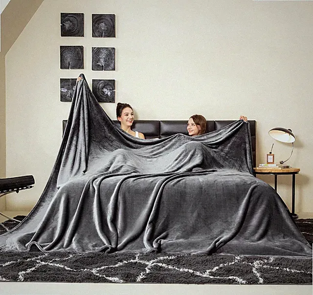 Oversized King Fleece Blanket 120x100 inche 120x100 Dark Gray 10x8.3