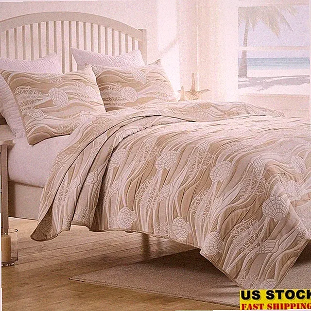 Reversible Polyester Jacquard Coverlet Set W/ Pillow Shams Versatile Decor New