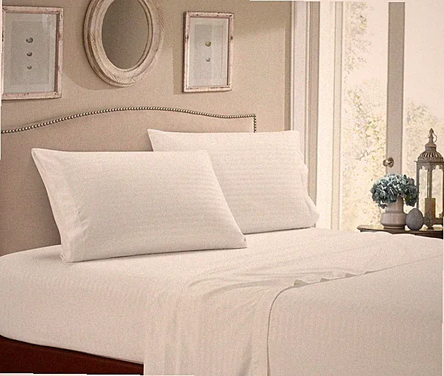 Soft Striped Bed Sheets Set Deep Pockets 4 Piece 1800 Thread Count Bamboo
