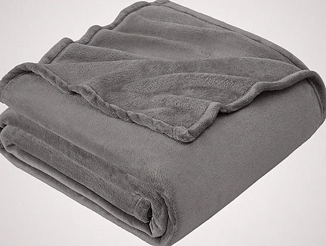 Super Soft Grey Plush Blanket - Machine Washable Full Size for Easy Care