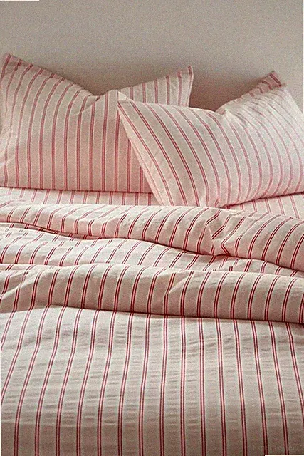 Urban Otfitters - Striped Patterned Cotton Duvet Cover Set - Sale Off