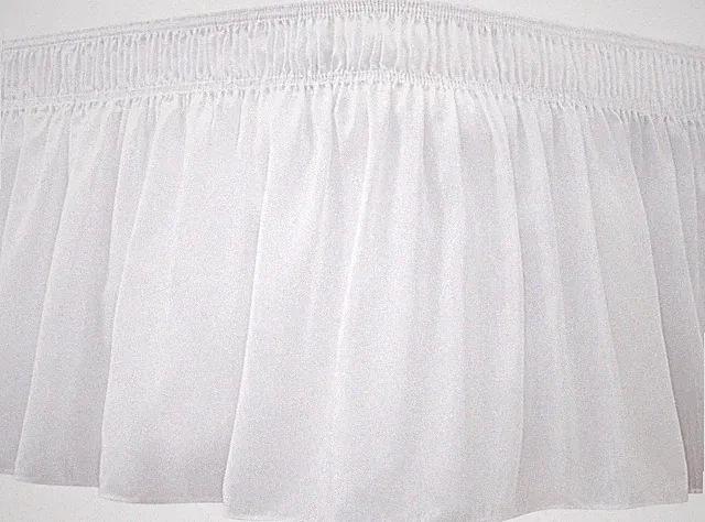 Wrap around Bed Skirts for Full & Full XL Beds 22" Long Drop, White Adjustable E